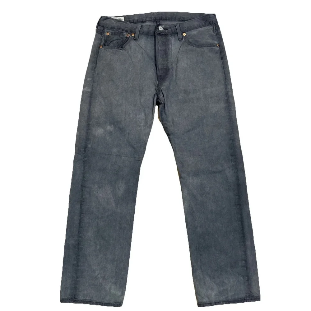 Levis Premium Mens 501 Faded Black Button Fly Straight Leg Jeans-Size 34x30‎ EUC